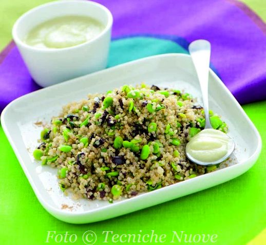 Quinoa con fave e olive in salsa di finocchi